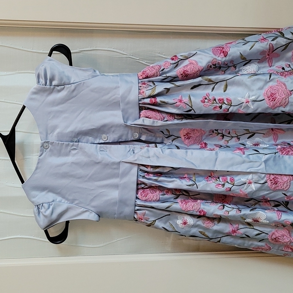 Laura Ashley Floral Embroidered Girls Dress - Picture 4 of 6